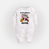 My First Vampire Pup First Halloween Full Body Suit - WHITE - New Born (Chest 7.5")