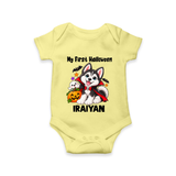 My First Vampire Pup First Halloween Romper - PASTEL YELLOW - New Born (Chest 14")