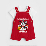 My First Vampire Pup First Halloween Dungaree - RED - 0 - 5 Months Old (Chest 18")