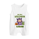 My First Cute Monster First Halloween Romper Suit - WHITE - New Born (Chest 18")