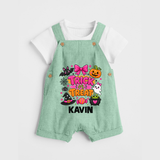 Trick or Treat Halloween Dungaree - MINT GREEN - 0 - 5 Months Old (Chest 18")