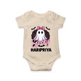 Spooky Ghost Bow Halloween Romper - IVORY - New Born (Chest 14")