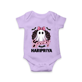Spooky Ghost Bow Halloween Romper - LILAC - New Born (Chest 14")