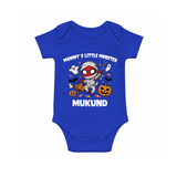Mummy’s Little Monster Halloween Romper - COBALT BLUE - New Born (Chest 14")