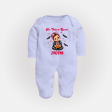 Too Cute to Spook Halloween Full Body Suit - BABY BLUE - New Born (Chest 7.5")