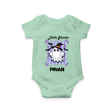 Little Ghostie Halloween Romper - MINT GREEN - New Born (Chest 14")
