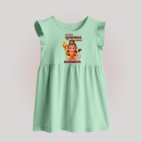 My First Hanuman Jayanti – Personalized Baby Frock - MINT GREEN - 0 - 3 Months Old (Chest 17")