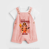 My First Hanuman Jayanti – Personalized Baby Dungaree - PEACH - 0 - 5 Months Old (Chest 18")
