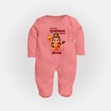 My First Hanuman Jayanti – Personalized Baby Fullbody Suit - PEACH - New Born (Chest 7.5")