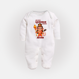 My First Hanuman Jayanti – Personalized Baby Fullbody Suit - WHITE - New Born (Chest 7.5")