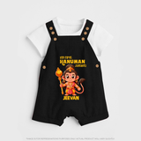 My First Hanuman Jayanti – Personalized Baby Dungaree - BLACK - 0 - 5 Months Old (Chest 18")