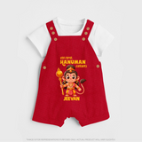 My First Hanuman Jayanti – Personalized Baby Dungaree - RED - 0 - 5 Months Old (Chest 18")