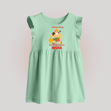 Little but Strong Just Like Bal Hanuman – Personalized Baby Frock - MINT GREEN - 0 - 3 Months Old (Chest 17")