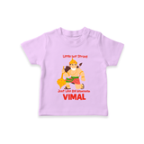 Little but Strong Just Like Bal Hanuman – Personalized Baby T-Shirt - LILAC - 0-5 Months Old (Chest 17")