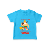 Little but Strong Just Like Bal Hanuman – Personalized Baby T-Shirt - SKY BLUE - 0-5 Months Old (Chest 17")