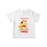 Little but Strong Just Like Bal Hanuman – Personalized Baby T-Shirt - WHITE - 0-5 Months Old (Chest 17")