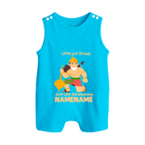 Little but Strong Just Like Bal Hanuman – Personalized Baby Romper Suit - SKY BLUE - New Born (Chest 18")