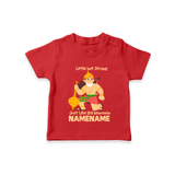 Little but Strong Just Like Bal Hanuman – Personalized Baby T-Shirt - RED - 0-5 Months Old (Chest 17")