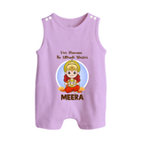 Veer Hanuman The Ultimate Warrior – Personalized Baby Romper Suit - LILAC - New Born (Chest 18")