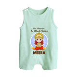 Veer Hanuman The Ultimate Warrior – Personalized Baby Romper Suit - MINT GREEN - New Born (Chest 18")