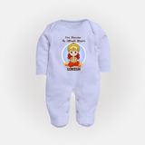 Veer Hanuman The Ultimate Warrior – Personalized Baby Fullbody Suit - BABY BLUE - New Born (Chest 7.5")