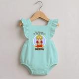 Veer Hanuman The Ultimate Warrior – Personalized Romper Frock - MINT GREEN - 0 - 3 Months Old (Chest 19")