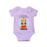 Veer Hanuman The Ultimate Warrior – Personalized Baby Romper - LILAC - New Born (Chest 14")
