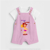 Unstoppable Like Hanuman – Personalized Baby Dungaree - BABY PINK - 0 - 5 Months Old (Chest 18")