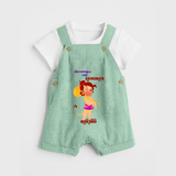 Unstoppable Like Hanuman – Personalized Baby Dungaree - MINT GREEN - 0 - 5 Months Old (Chest 18")