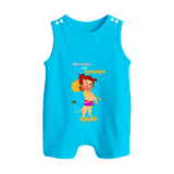Unstoppable Like Hanuman – Personalized Baby Romper Suit - SKY BLUE - New Born (Chest 18")