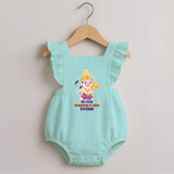 No Fear Hanuman Is Here – Personalized Romper Frock - MINT GREEN - 0 - 3 Months Old (Chest 19")