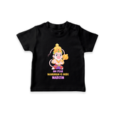 No Fear Hanuman Is Here – Personalized Baby T-Shirt - BLACK - 0-5 Months Old (Chest 17")