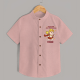 Flying High Just Like Hanuman – Personalized Shirt - PEACH - 0 - 6 Months Old (Chest 23")