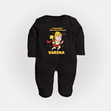 Flying High Just Like Hanuman – Personalized Baby Fullbody Suit - BLACK - New Born (Chest 7.5")