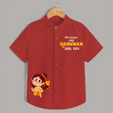 Unstoppable Like Hanuman Shirt | Personalized Baby Shirt for Hanuman Devotees - RED - 0 - 6 Months Old (Chest 23")
