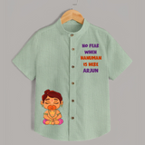 No Fear When Hanuman Is Here Shirt | Custom Baby Shirt for Hanuman Worship - MINT GREEN - 0 - 6 Months Old (Chest 23")
