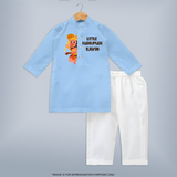 Little Hanuman Shirt | Custom Kurta Set for Hanuman - BABY BLUE - 3 - 6 Months Old (Chest 24", Kurta Length 14'', Waist 19", Pant Length 14")