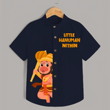 Little Hanuman Shirt | Custom Baby Shirt for Hanuman - NAVY BLUE - 0 - 6 Months Old (Chest 23")