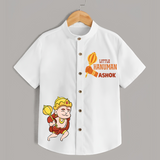 Cute Little Hanuman Custom Name Shirt - WHITE - 0 - 6 Months Old (Chest 23")