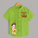 Heart Like Hanuman Shirt | Custom Baby Shirt for Hanuman Devotion - LIME GREEN - 0 - 6 Months Old (Chest 23")