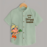 Little but Strong – Personalized Shirt - MINT GREEN - 0 - 6 Months Old (Chest 23")
