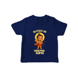 Blessed by Hanuman – Personalized Baby T-Shirt - NAVY BLUE - 0-5 Months Old (Chest 17")