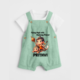Flying High with Bajrang Power – Personalized Baby Dungaree - MINT GREEN - 0 - 5 Months Old (Chest 18")