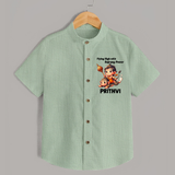 Flying High with Bajrang Power – Personalized Shirt - MINT GREEN - 0 - 6 Months Old (Chest 23")