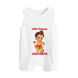 Bal Hanuman Inspired Baby Romper Suit - WHITE - New Born (Chest 18")