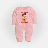 Bal Hanuman Inspired Baby Fullbody Suit - BABY PINK - New Born (Chest 7.5")