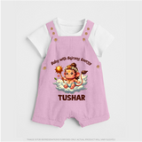 Baby with Bajrang Energy – Personalized Baby Dungaree - BABY PINK - 0 - 5 Months Old (Chest 18")