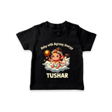 Baby with Bajrang Energy – Personalized Baby T-Shirt - BLACK - 0-5 Months Old (Chest 17")