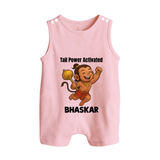 Tail Power Activated – Personalized Baby Romper Suit - BABY PINK - New Born (Chest 18")