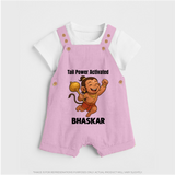 Tail Power Activated – Personalized Baby Dungaree - BABY PINK - 0 - 5 Months Old (Chest 18")